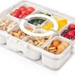 Fridge Storage Boxes 8 Compartments Fridge Organizer Clear Stackable Multi-Functional Storage Bins for Kitchen Fridge Durable Space Saving for Fruits Vegetables Dairy and Snacks Easy to Clean