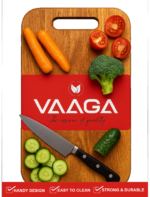 Rectangular Wooden Chopping Board - Durable, Knife-Friendly Cutting Surface for Vegetables, Meat, and More Stylish Kitchen Essential Easy-Grip Handles Ideal for Home or Professional Use