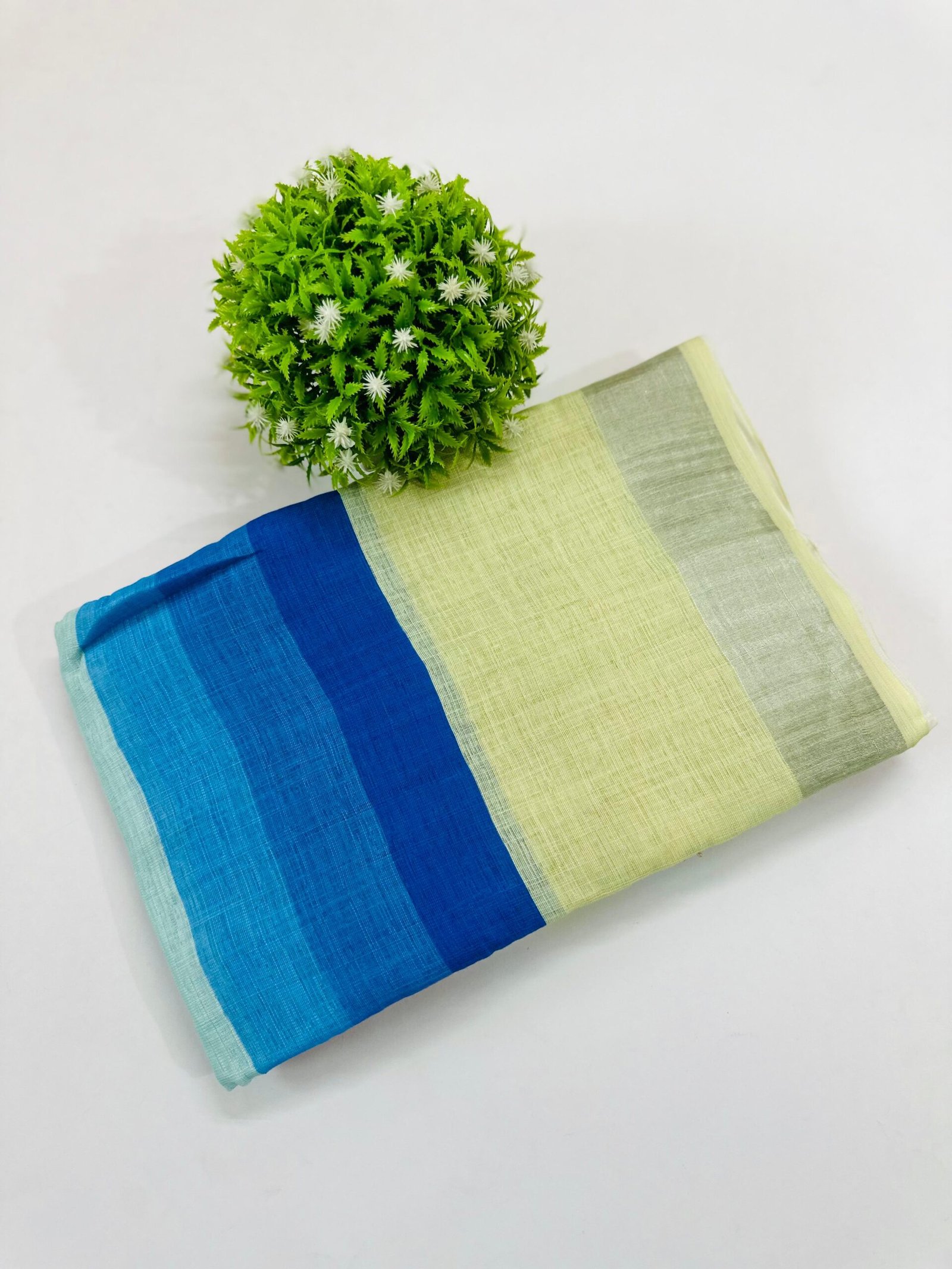 DLS001A2 RAINBOW-LINEN SAREE - Image 1