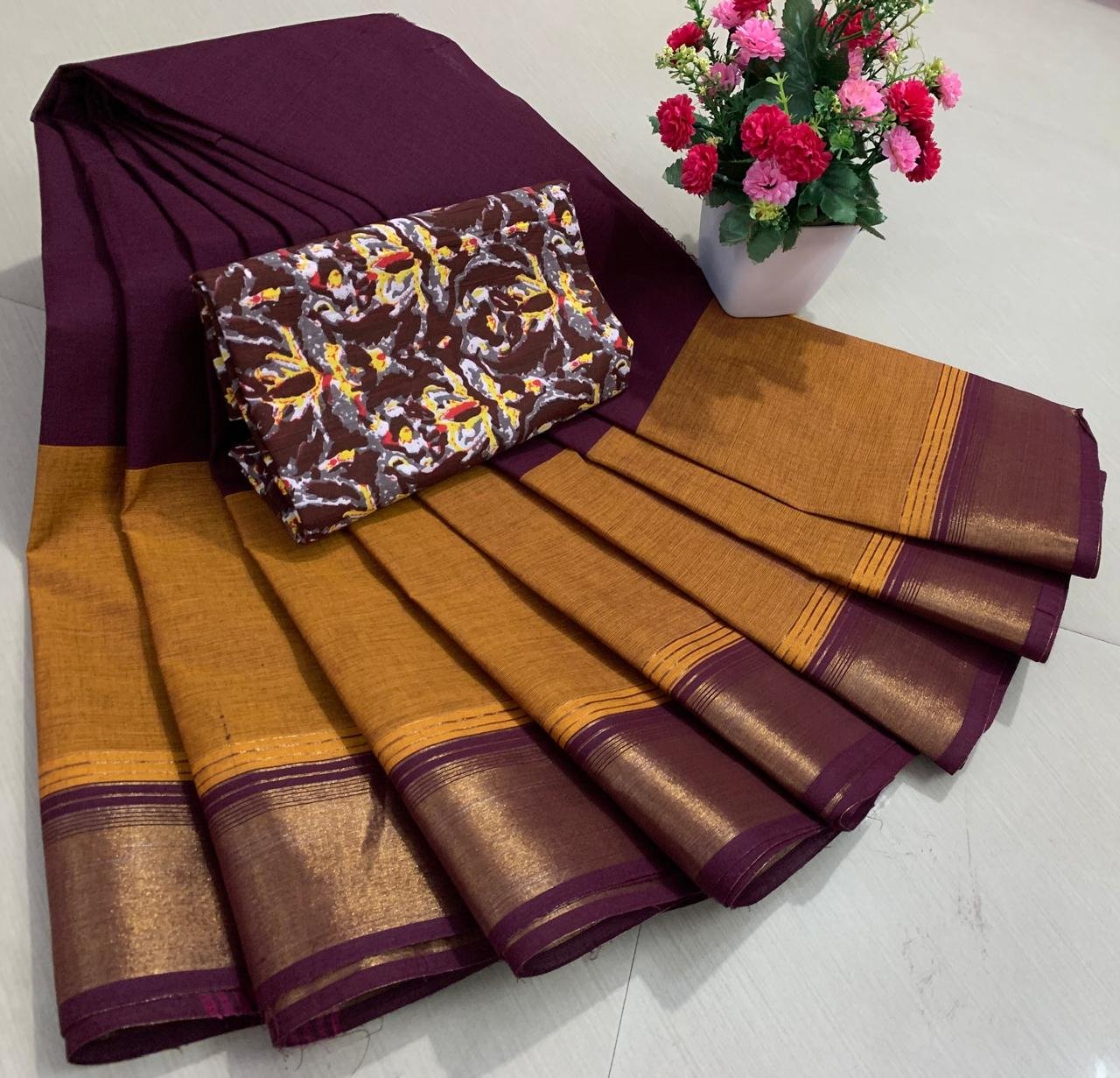 VPC005 Chettinad Cotton Saree - Image 1