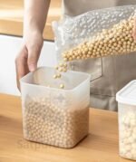 Plastic Fridge Storage Boxes (Pack of 6) Freezer & Refrigerator Organizer Containers Kitchen Storage Container Set Kitchen Accessories Items for Home 1200 ml Food Storage Box, White