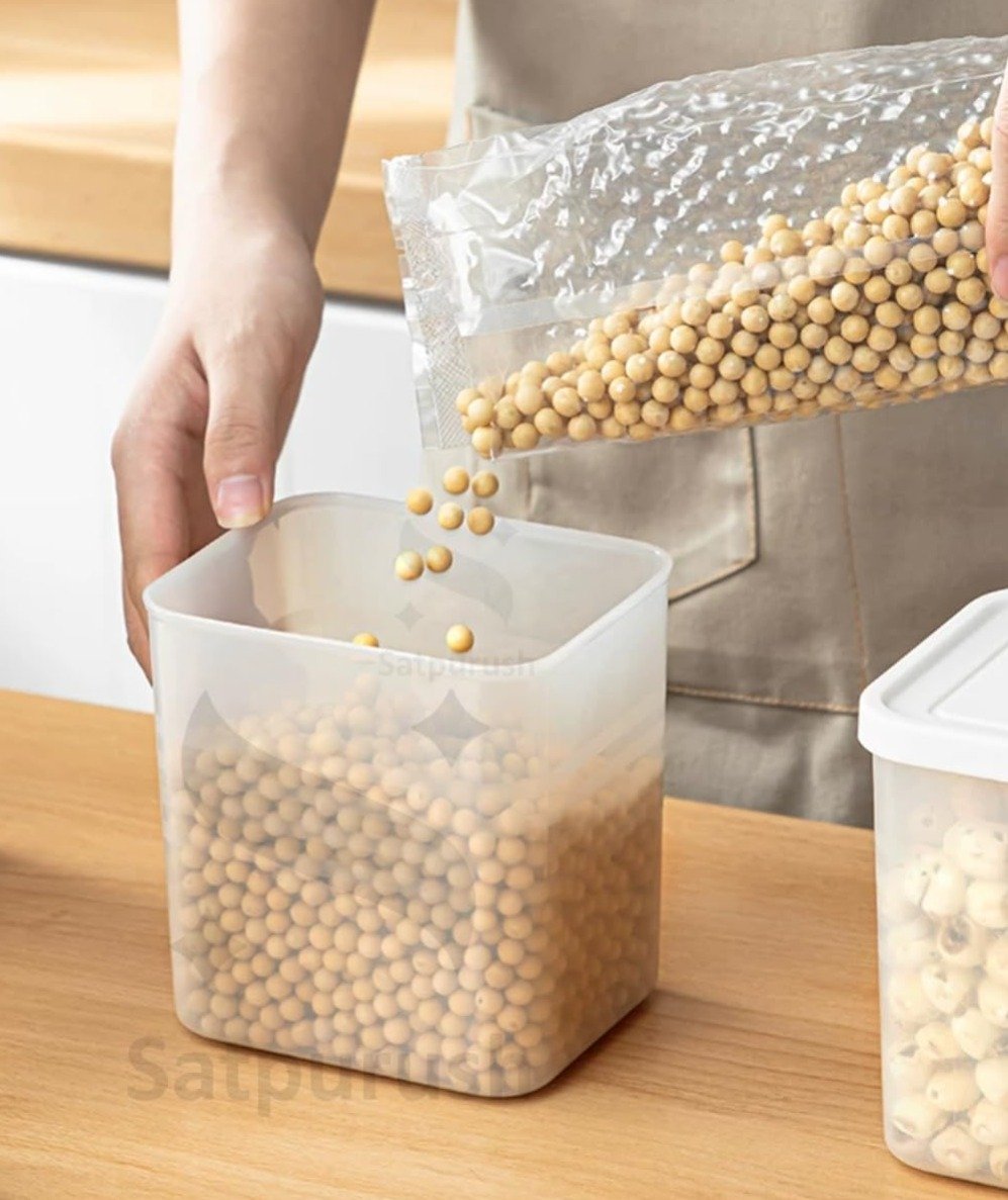 WhatsApp Image 2026-01-19 at 12.04.21 (1) Plastic Fridge Storage Boxes (Pack of 6) Freezer & Refrigerator Organizer Containers Kitchen Storage Container Set Kitchen Accessories Items for Home 1200 ml Food Storage Box, White - Image 1