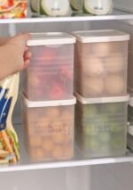 Plastic Fridge Storage Boxes (Pack of 6) Freezer & Refrigerator Organizer Containers Kitchen Storage Container Set Kitchen Accessories Items for Home 1200 ml Food Storage Box, White - Image 4