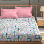 Plush super King Size Printed Bedsheet with 2 Pillow Covers108”x108” inch’s